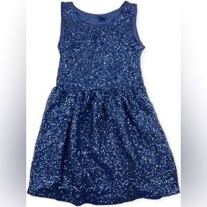 Gap navy blue girls sequin formal dress sleeveless -10